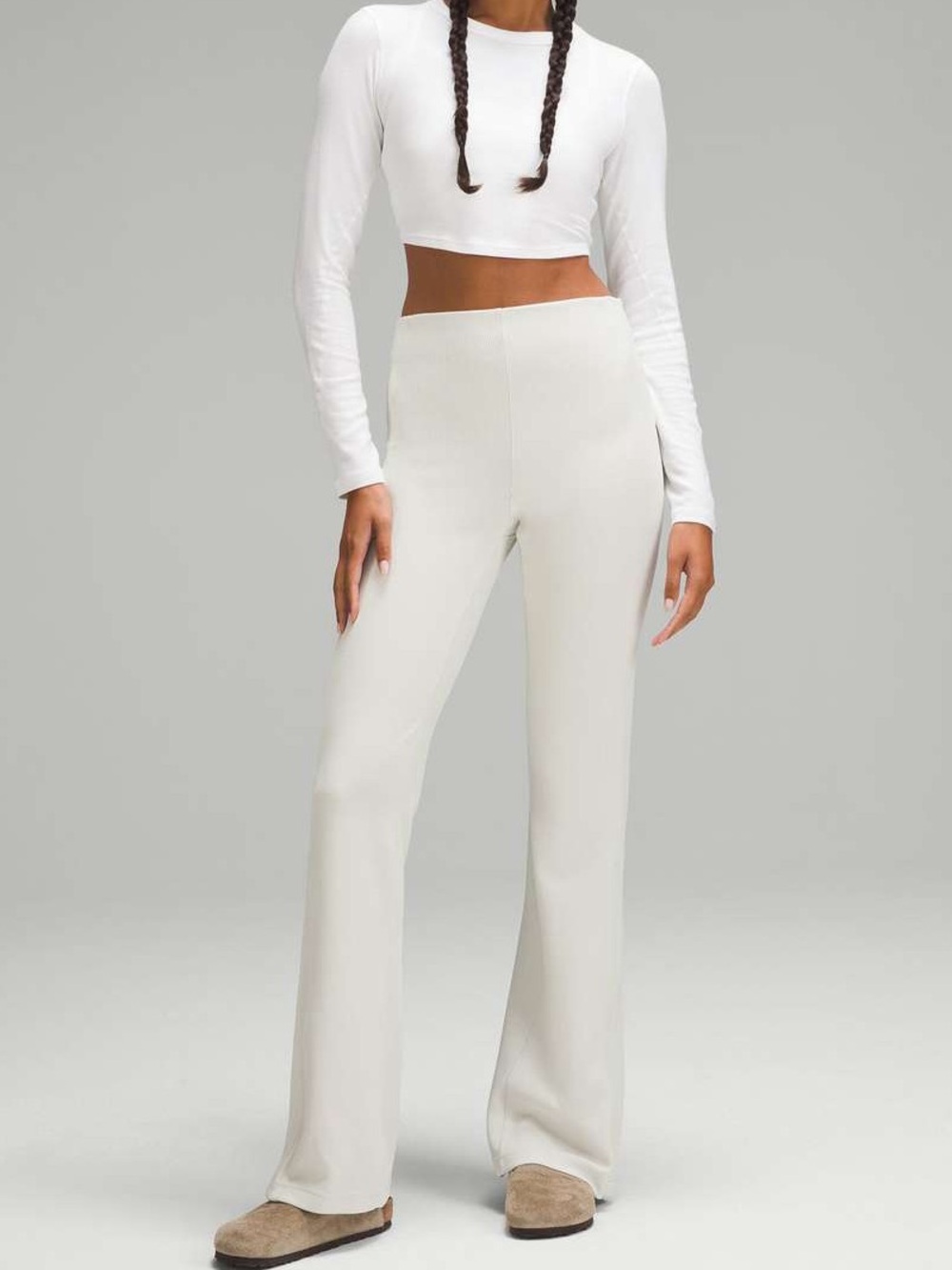 Lululemon Brushed Softstreme Ribbed Zip Flared Pant 32.5", Size 4